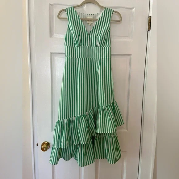 Tracy Reese | Dresses | Funky Fun Green Striped Sundress From Anthropologie  | Poshmark